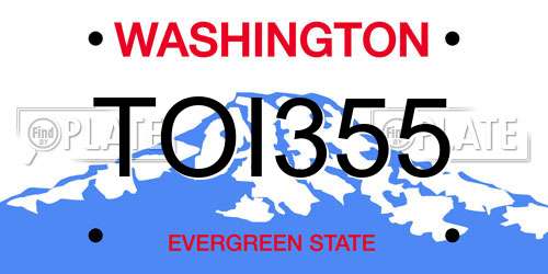 TOI355 Washington License Plate