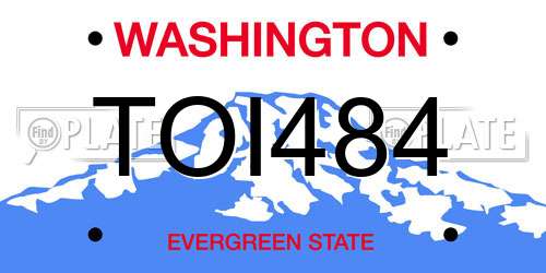 TOI484 Washington License Plate