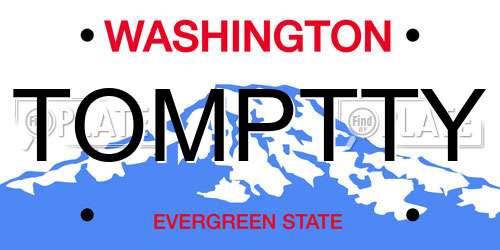 TOMPTTY Washington License Plate