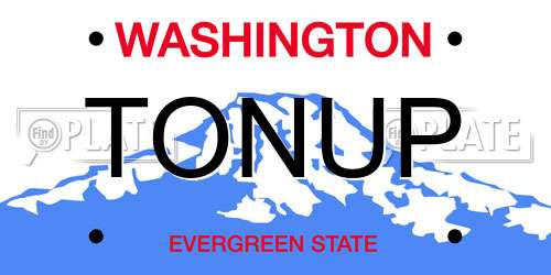 TONUP Washington License Plate