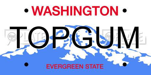 TOPGUM Washington License Plate