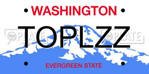 TOPLZZ Washington License Plate