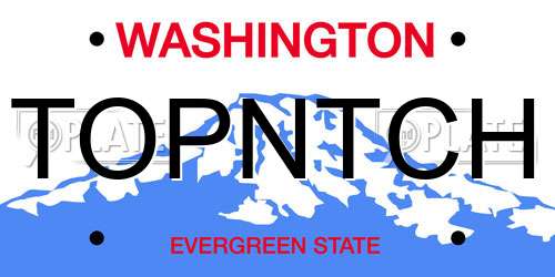 TOPNTCH Washington License Plate