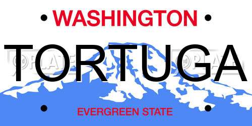 TORTUGA Washington License Plate