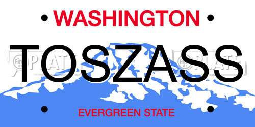 TOSZASS Washington License Plate
