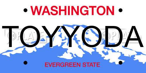 TOYYODA Washington License Plate