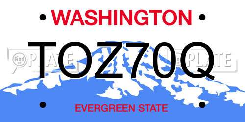 TOZ70Q Washington License Plate