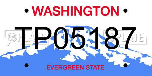TP05187 Washington License Plate