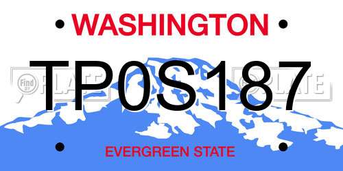 TP0S187 Washington License Plate