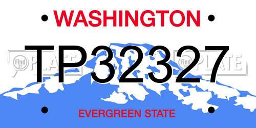 TP32327 Washington License Plate