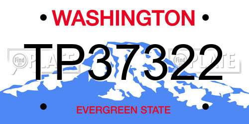 TP37322 Washington License Plate