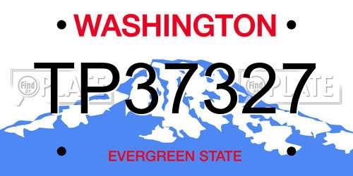 TP37327 Washington License Plate