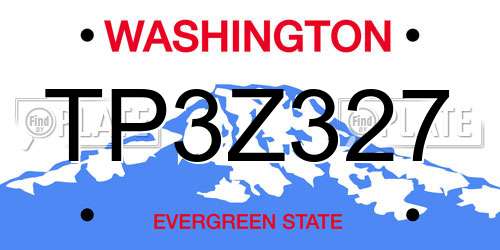 TP3Z327 Washington License Plate