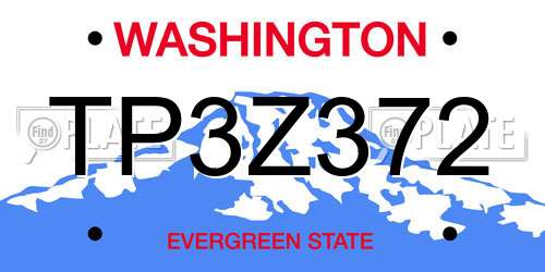 TP3Z372 Washington License Plate