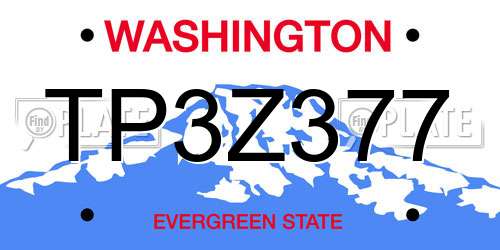 TP3Z377 Washington License Plate
