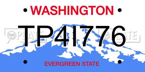 TP4I776 Washington License Plate