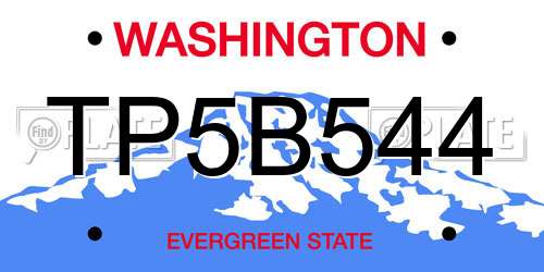 TP5B544 Washington License Plate