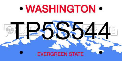 TP5S544 Washington License Plate
