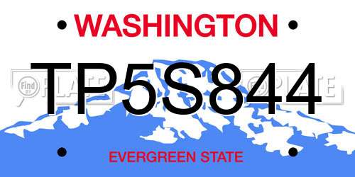 TP5S844 Washington License Plate