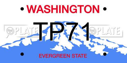 TP71 Washington License Plate