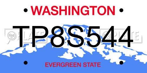 TP8S544 Washington License Plate