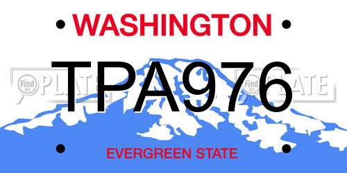 TPA976 Washington License Plate