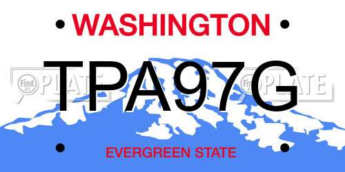 TPA97G Washington License Plate