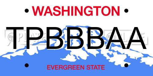 TPBBBAA Washington License Plate