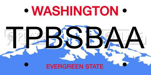 TPBSBAA Washington License Plate
