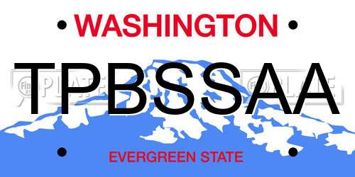 TPBSSAA Washington License Plate