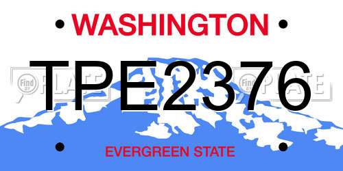TPE2376 Washington License Plate