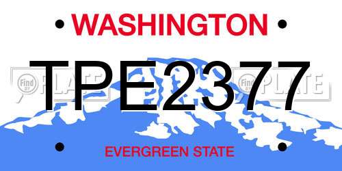 TPE2377 Washington License Plate
