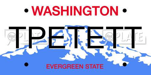 TPETETT Washington License Plate