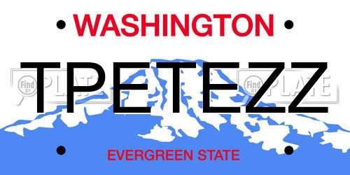 TPETEZZ Washington License Plate