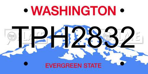TPH2832 Washington License Plate