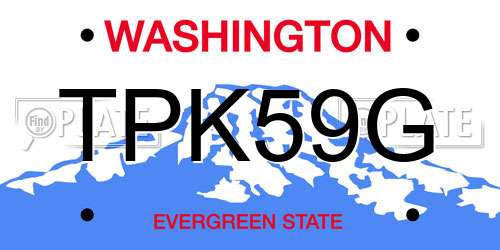 TPK59G Washington License Plate