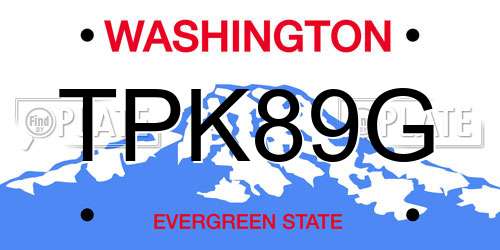 TPK89G Washington License Plate