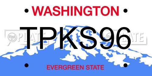 TPKS96 Washington License Plate