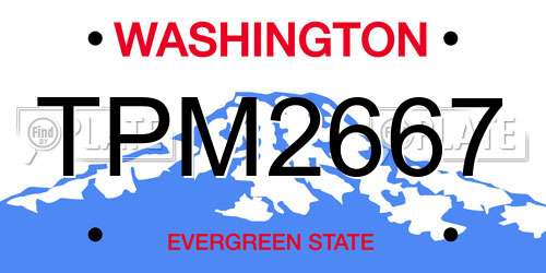 TPM2667 Washington License Plate