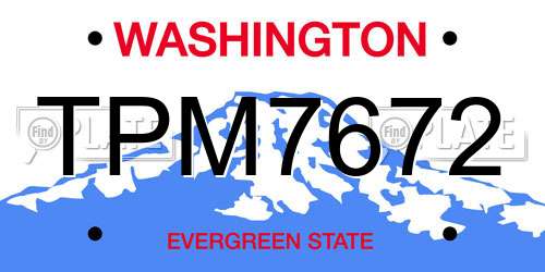 TPM7672 Washington License Plate