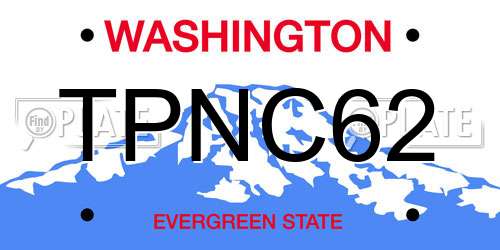 TPNC62 Washington License Plate