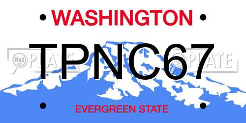 TPNC67 Washington License Plate