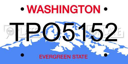 TPO5152 Washington License Plate