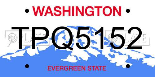 TPQ5152 Washington License Plate