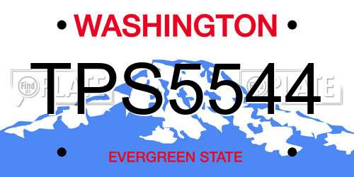 TPS5544 Washington License Plate