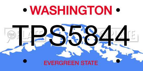 TPS5844 Washington License Plate