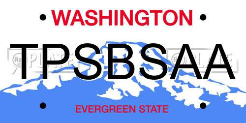 TPSBSAA Washington License Plate