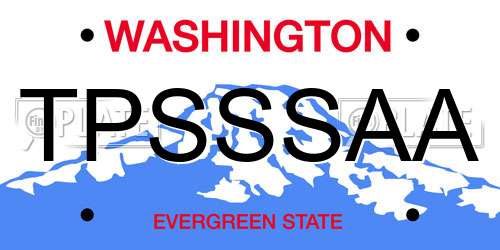 TPSSSAA Washington License Plate