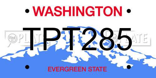 TPT285 Washington License Plate