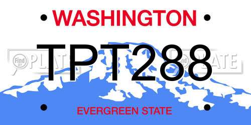 TPT288 Washington License Plate